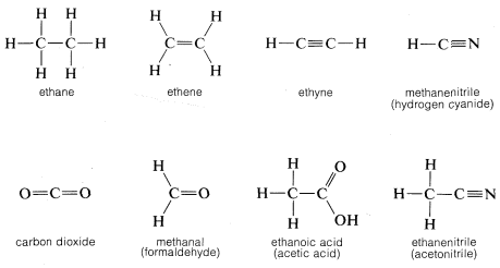 多种分子的结构式